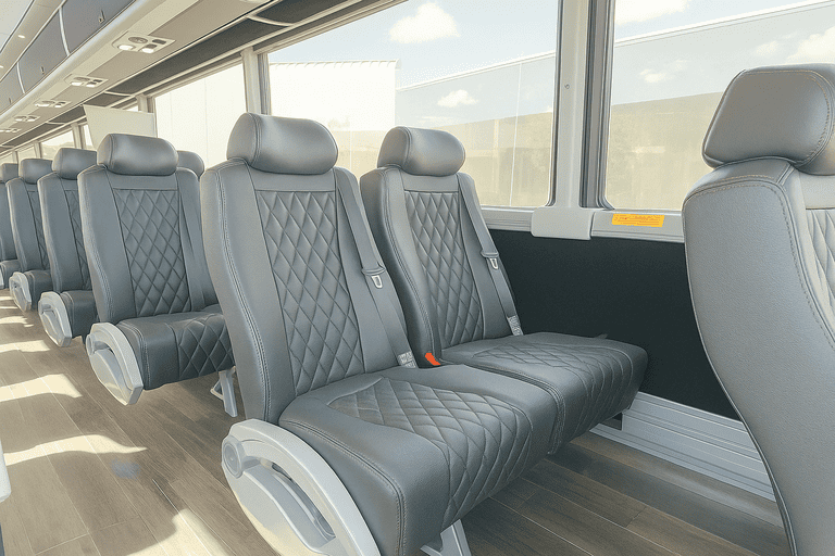 interior of Lexington Coach Bus Service charter bus