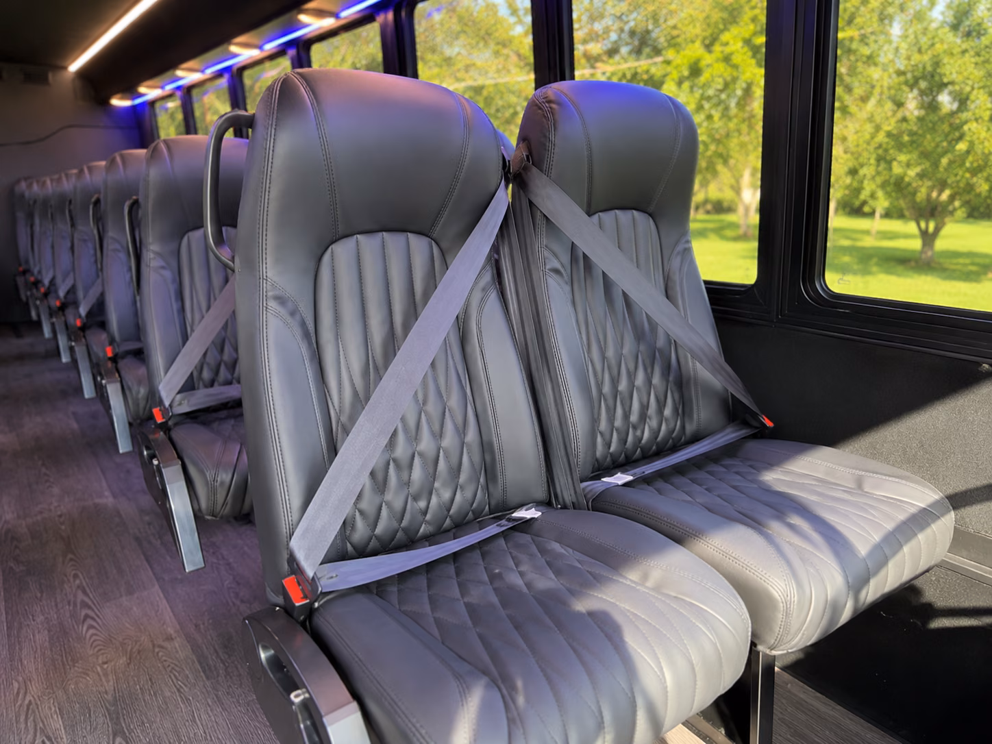 lexington 18 passenger minibus inside