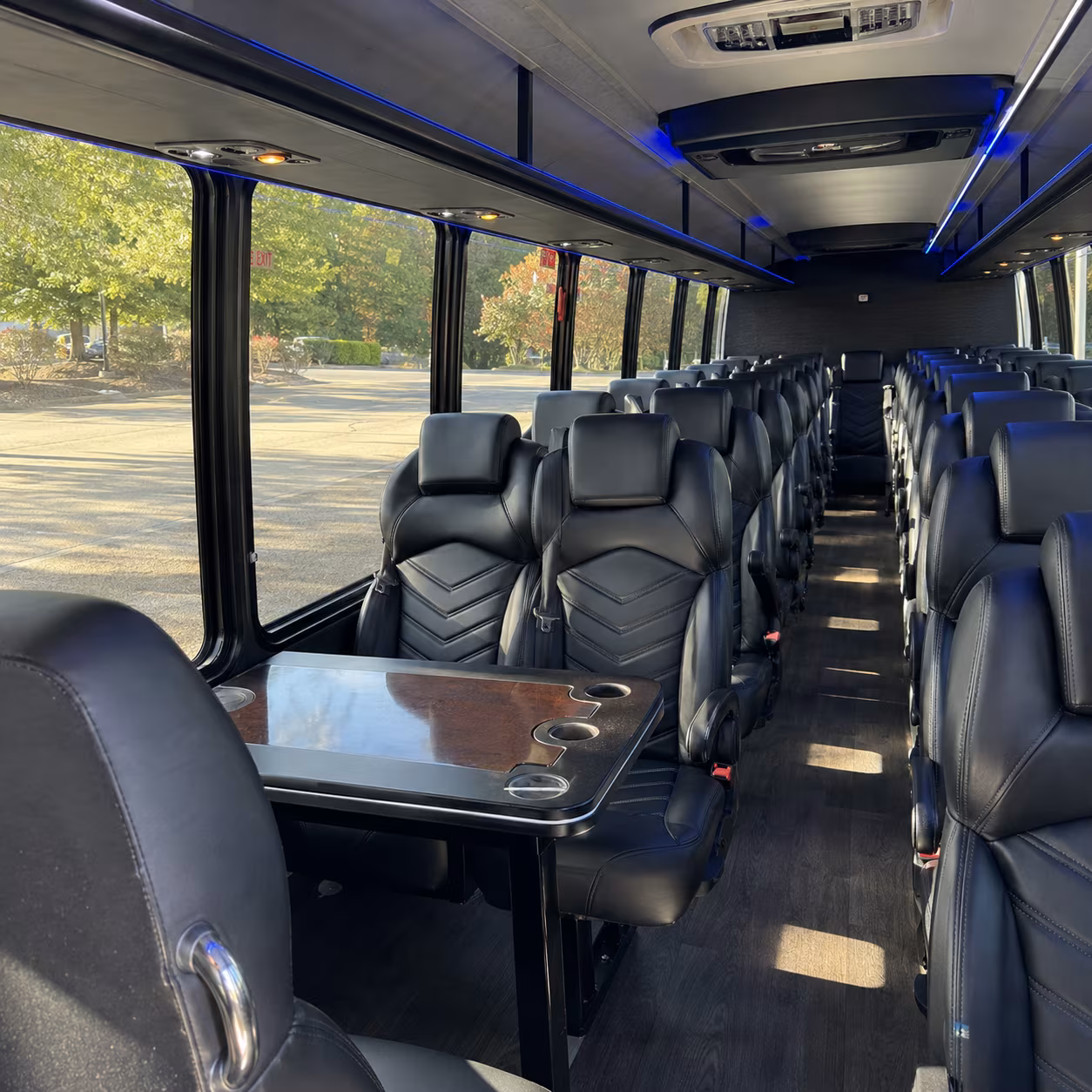 lexington 28 passenger minibus inside