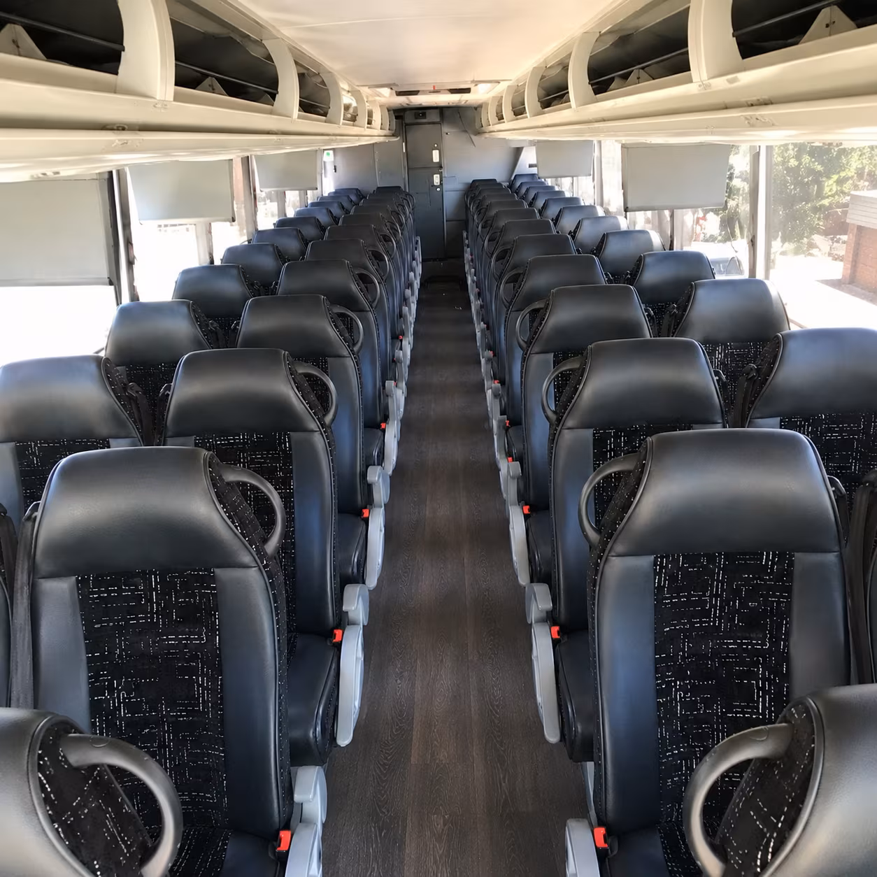 lexington 56 passenger charter bus inside